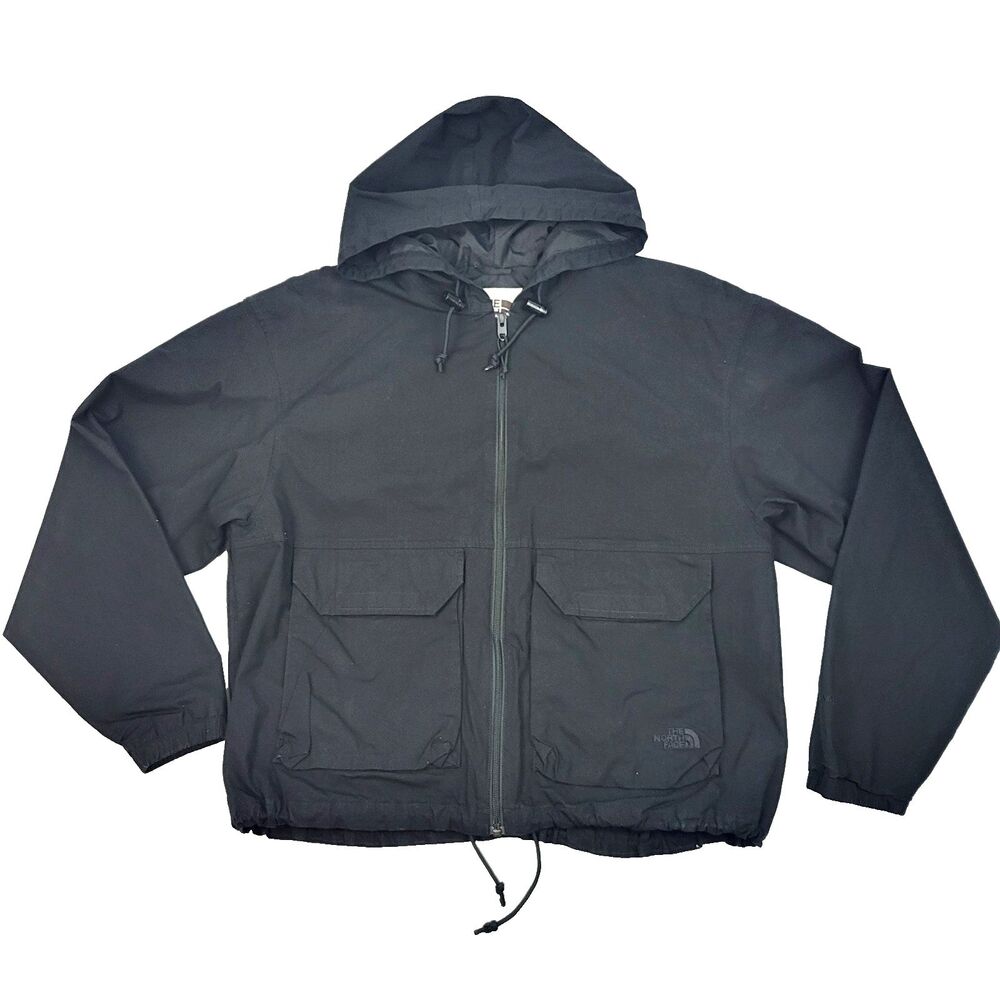 The North Face Ripstop Women's Wind Hoodie Full Zip Jacket Black Size Large